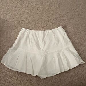 White Skirt with shorts underneath. Linen. Size medium.